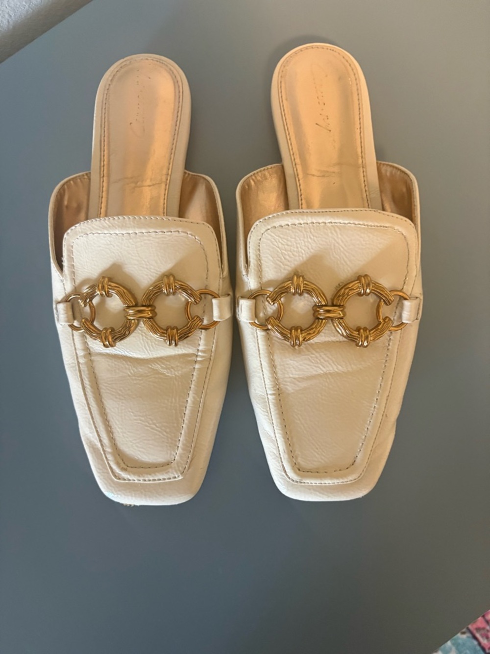 Sam Edleman Circus Cream Patent Leather Mules